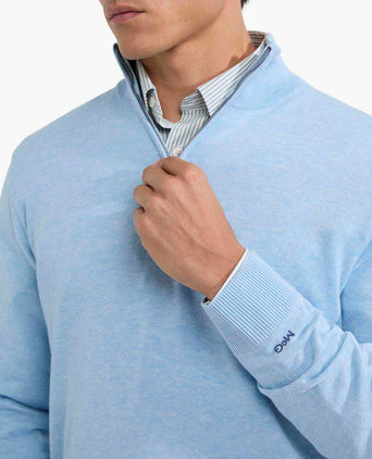 Trui Ritskraag Cotton | Light Blue