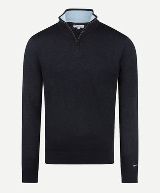 Sweater Zip Collar Cotton | Navy Sweater Zip Collar Cotton | Navy