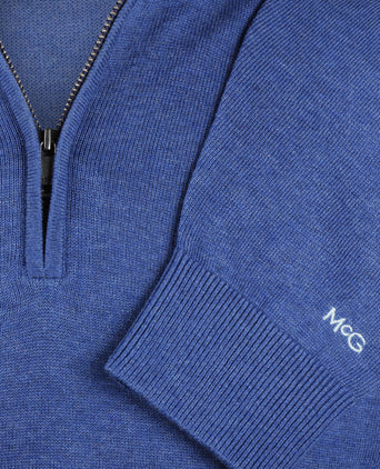 Trui Ritskraag Cotton | Royal Blue