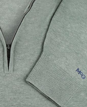 Trui Ritskraag Cotton | Ice Green