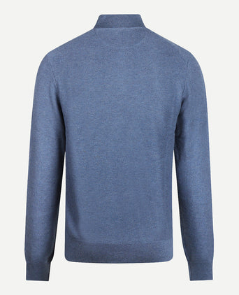 Trui Ritskraag Cotton met Logo | Vintage Blue