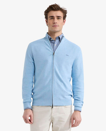 Cardigan Cotton with Logo | Light Blue