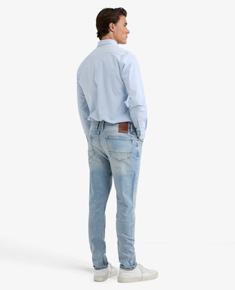Overhemd Oxford Stretch Kleine Streep | Light Blue