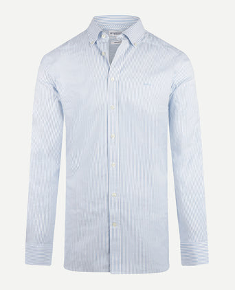 Overhemd Oxford Stretch Kleine Streep | Light Blue