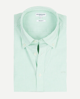 Overhemd Oxford Stretch Kleine Streep | Light Green