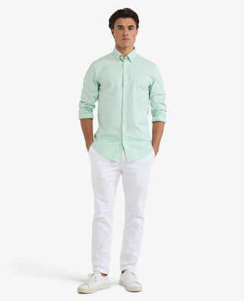 Overhemd Oxford Stretch Kleine Streep | Light Green