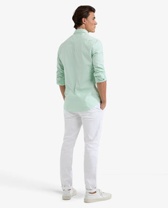 Overhemd Oxford Stretch Kleine Streep | Light Green