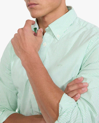 Overhemd Oxford Stretch Kleine Streep | Light Green