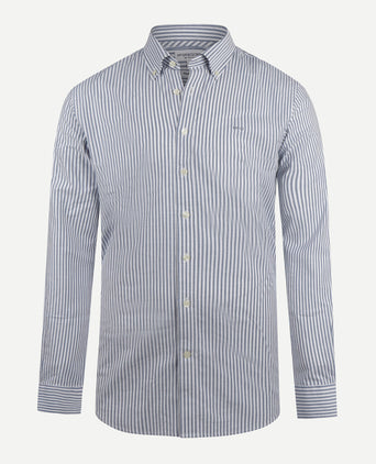Overhemd Oxford Stretch Grote Streep | Navy