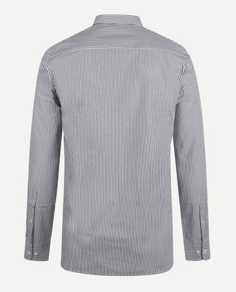 Overhemd Poplin Stretch Streep | Navy