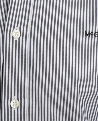 Overhemd Poplin Stretch Streep | Navy