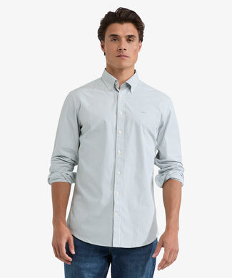 Shirt Poplin Stretch Stripe | Light Olive Shirt Poplin Stretch Stripe | Light Olive