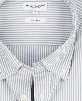 Overhemd Poplin Stretch Streep | Light Olive