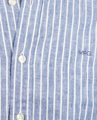 Overhemd Gestreept Linnen Katoen | Vintage Blue