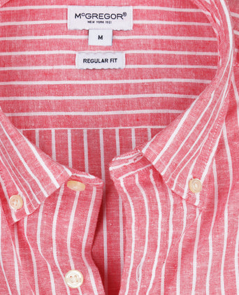 Overhemd Gestreept Linnen Katoen | Red