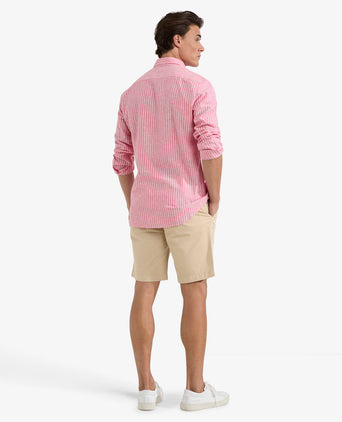 Overhemd Gestreept Linnen Katoen | Red