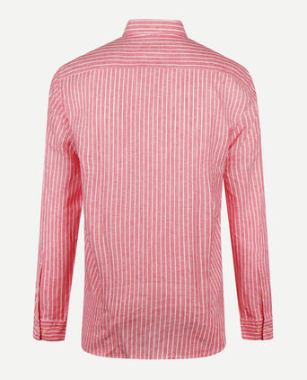 Overhemd Gestreept Linnen Katoen | Red