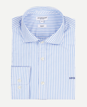 Overhemd Slim Fit Grote Streep | Medium Blue