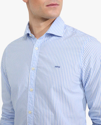 Overhemd Slim Fit Grote Streep | Medium Blue