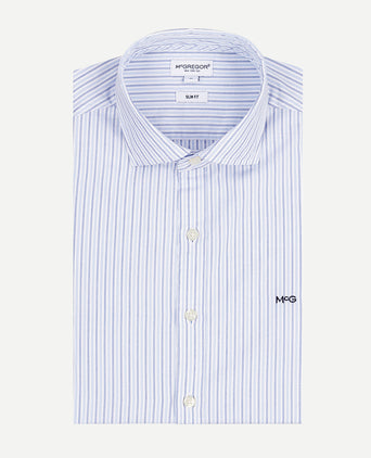 Overhemd Slim Fit Driedubbele Streep | Medium Blue