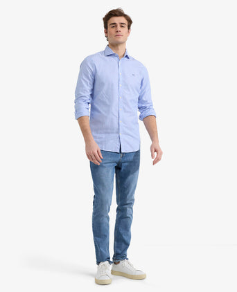 Overhemd Slim Fit Streep | Medium Blue