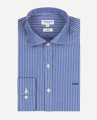 Overhemd Slim Fit Smalle Streep | Medium Blue