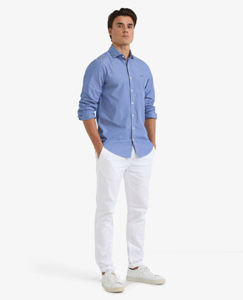 Overhemd Slim Fit Smalle Streep | Medium Blue