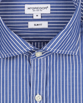 Overhemd Slim Fit Smalle Streep | Medium Blue