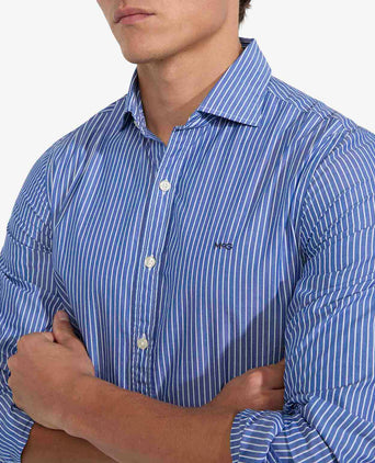 Overhemd Slim Fit Smalle Streep | Medium Blue