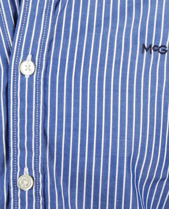 Overhemd Slim Fit Smalle Streep | Medium Blue