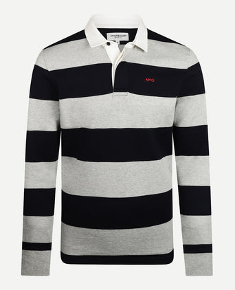Rugbytrui Grote Strepen | Medium Grey Melange