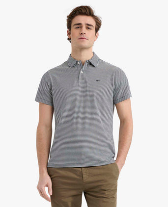 Polo Jersey Gestreept | Navy