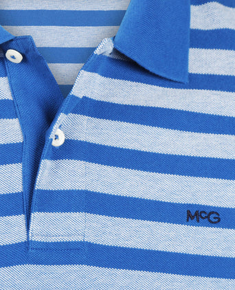 Polo Piqué Oxford Striped | Cobalt