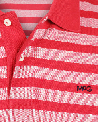 Polo Piqué Oxford Gestreept | Red