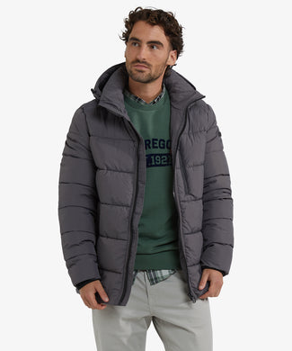 Hooded Bomber Jacket | Dark Grey Hooded Bomber Jacket | Dark Grey