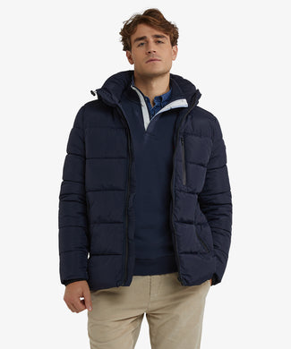 Hooded Bomber Jacket | Navy Hooded Bomber Jacket | Navy
