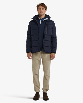Hooded Bomber Jacket | Navy