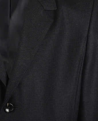 Checked Wool Overcoat | Navy