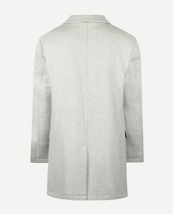 Herringbone Wool Overcoat | Medium Grey Melange
