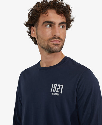 T-shirt Graphic Lange Mouw | Navy