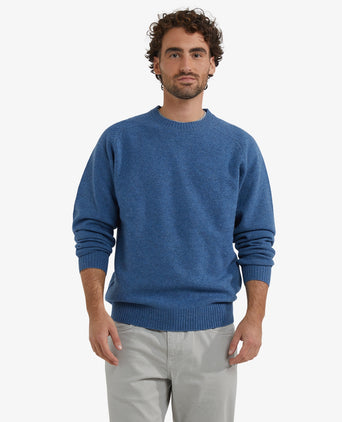 Lambswool Round Neck Sweater | Worker Blue