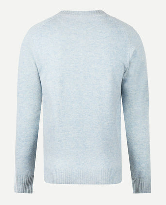 Lambswool Round Neck Sweater | Ice Blue