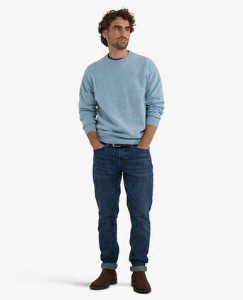 Lambswool Round Neck Sweater | Ice Blue