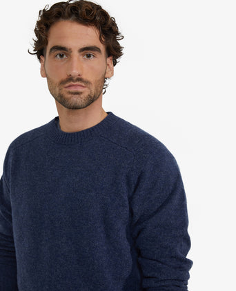 Lambswool Round Neck Sweater | Navy