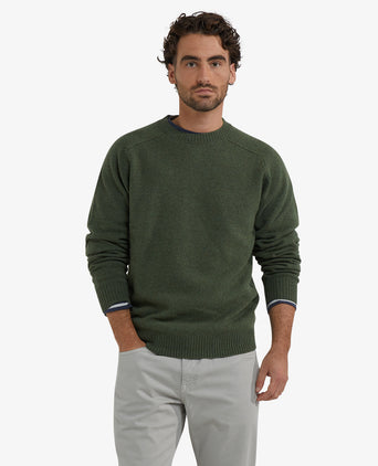 Lambswool Round Neck Sweater | Winter Sage