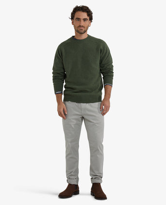 Lambswool Round Neck Sweater | Winter Sage