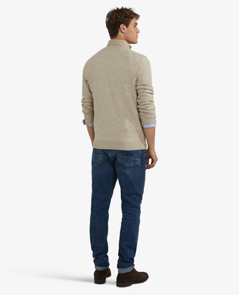 Trui Half-Zip Katoen Merinowol | Sand