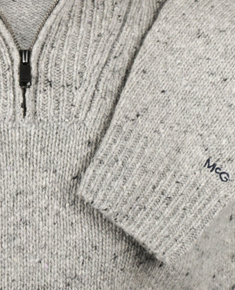 Trui Fisherman Half-Zip | Medium Grey Melange