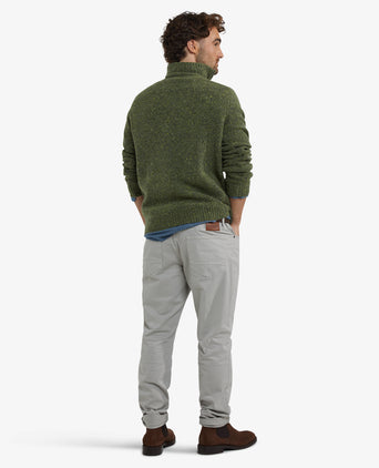 Trui Fisherman Half-Zip | Dark Olive