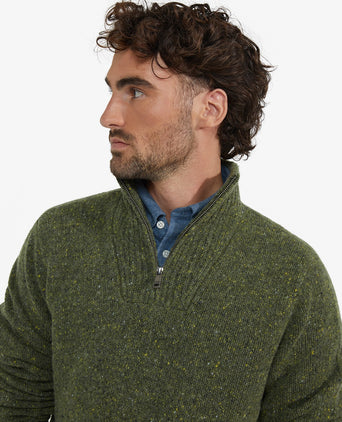 Trui Fisherman Half-Zip | Dark Olive